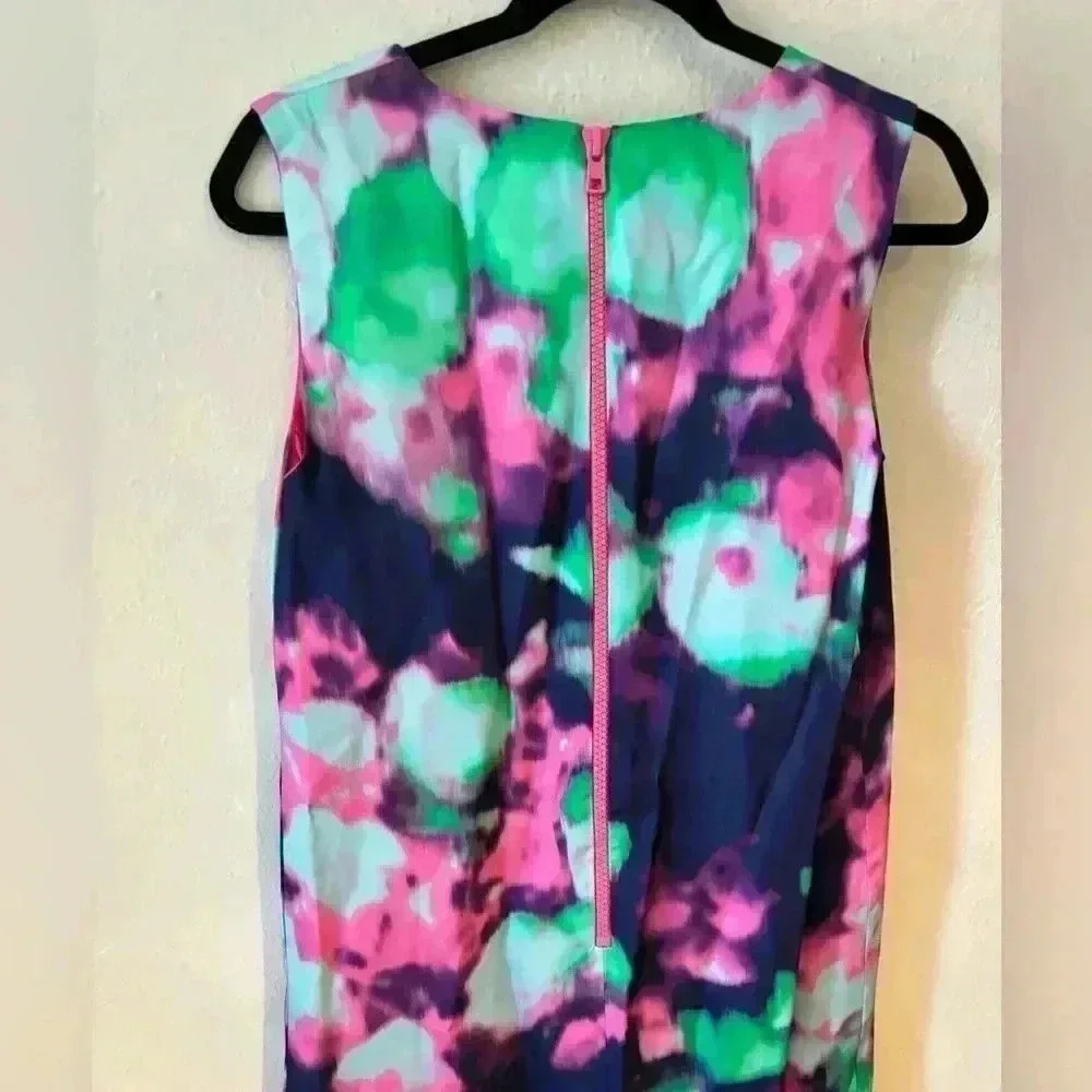 Kate Spade Size 8 Keri Shift Dress Watercolor Simply Cinema Pink Blue Sleeveless